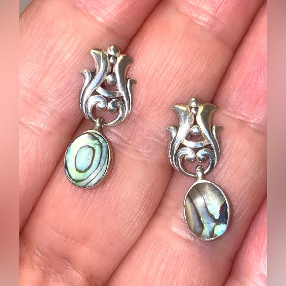Jewelry - 925 Silver and Abalone Drop Earrings
